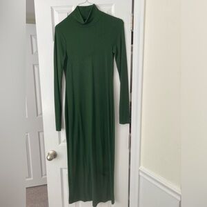 Free People Long Sleeve Forest Green Dress